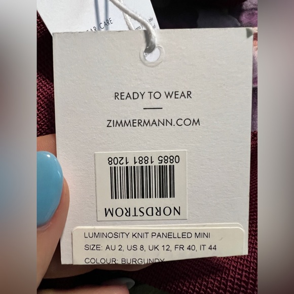 NWT ! ZIMMERMANN luminosity panelled knit dress in burgundy Zimmerman size 2 - Picture 12 of 12